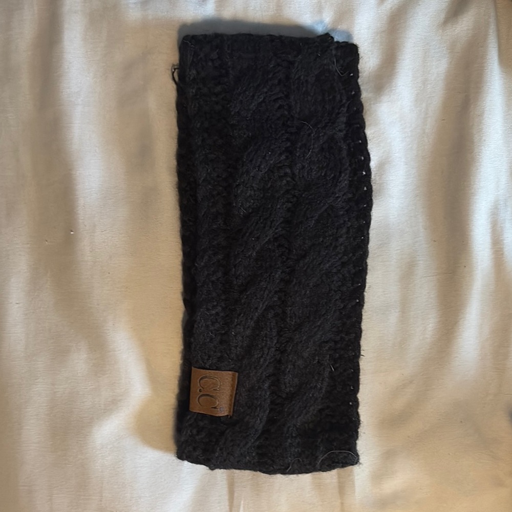 C.C Black Braided Knit Headband
